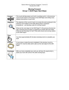 Moving Forward Group 3: Strategic Objectives