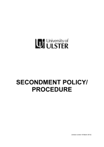 Secondment Policy - University of Ulster