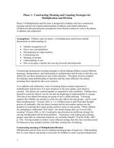 Constructing Meaning and Counting Strategies for Multiplication and
