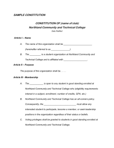 Club Sample Constitution - Northland Community & Technical College