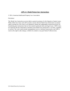 2014 Model Patent Jury Instructions Draft