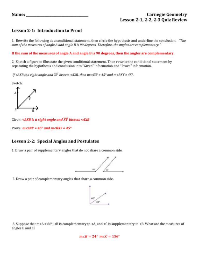 2 1 2 2 2 3 Quiz Review ANSWER KEY