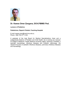 Dr. Kawes Omer Zangana, DCH,FIBMS/ Ped.