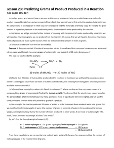 Lesson 23: Predicting Grams of Product Produced in a Reaction