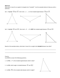 Congruent Triangles Activity