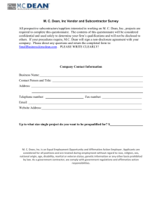 Subcontractor Pre-Qualification packet