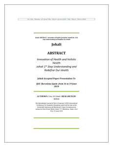 Final Johali ABSTRACT the First Step Understanding and Redefin