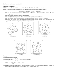Stoichiometry, Gas Laws, Lab Questions KEYS 2008 form B