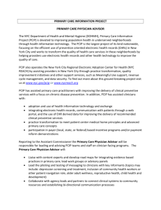 Primary Care Physician Advisor - The Fund for Public Health