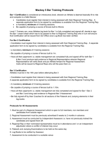 Mackey 5 Bar Training Protocols