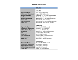 2010-2011 Academic Calendar