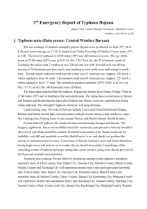3rd Emergency Report of Typhoon Dujuan