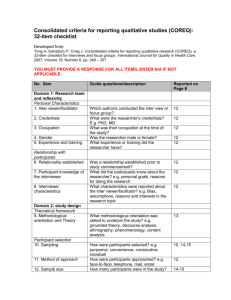 Consolidated criteria for reporting qualitative studies
