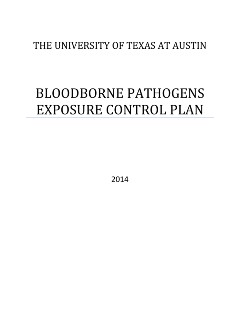 Bloodborne Pathogens Exposure Control Plan