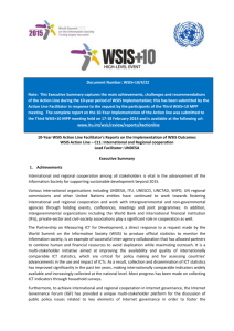 Document Number: WSIS+10/4/22 Note: This Executive Summary