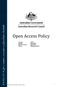 1. ARC Open Access Policy - Australian Research Council