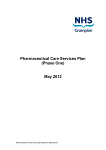 Pharmaceutical Care Services Plan (Phase One) May 2012
