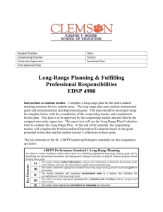 Long Range Planning & Fulfilling Professional Responsibilities