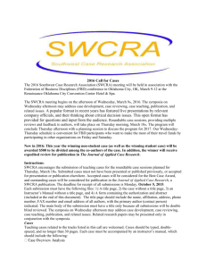 2016 Southwest Case Research Association (SWCRA)