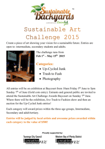 Sustainable Art Challenge flyer – 2015