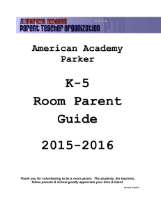 AAPTO-PKR 2015-2016 Room Parent Guide, K-5