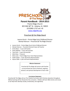 Parent Handbook - Prairie Ridge Church