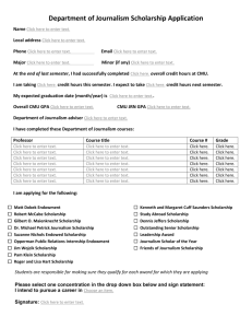 Department of Journalism Scholarship Application