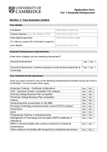 Application form - University of Cambridge