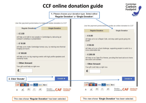 CCF online donation guide - Cambridge Carbon Footprint