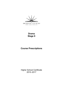 Drama Stage 6 Course Prescriptions