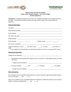 Applications and waiver forms for the Golden LEAF Scholars
