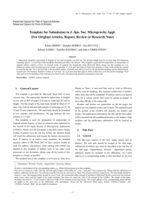 Template for Submission to J. Jpn. Soc. Microgravity Appl.