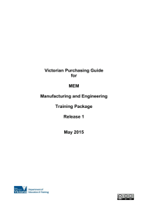 Victorian Purchasing Guide for MEM Manufacturing and Engineering