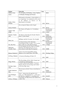 List and thesis title of those awarded the MTh