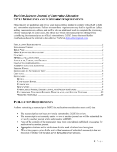 Publication Requirements - The Decision Sciences Journal of