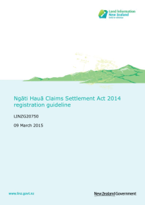 Ngāti Hauā Claims Settlement Act 2014 registration guideline