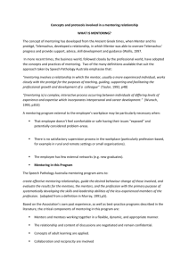 Concepts and protocols involved in a mentoring relationship