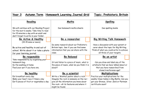 Year 3 Autumn Term Homework Learning Journal Grid Topic