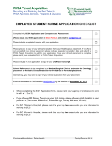 ESN APPLICATION FOR EMPLOYMENT