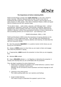 The Importance of Active Listening Skills McGill and Brockbank