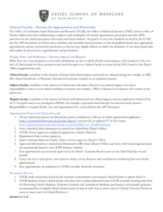 Clinical Faculty – Process for Appointment and Promotion