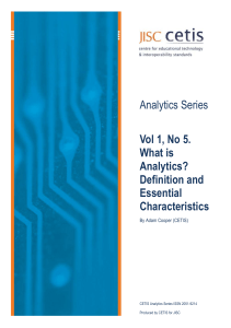 Vol.1 No.5. What is Analytics