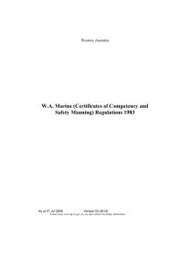 W.A. Marine (Certificates of Competency and Safety Manning