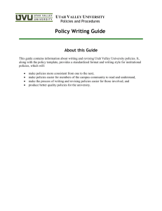 Figure 1: Recommended Policy Header and Policy Sections