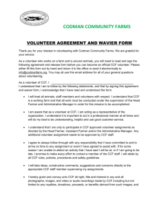codman community farms volunteer agreement and wavier form