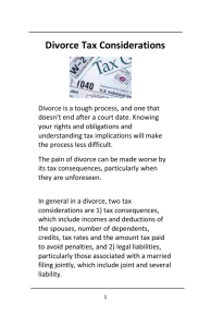 Divorce and Income Tax  - Center for Arkansas Legal Services