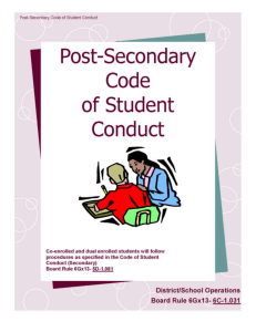 code of student conduct