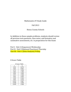 Mathematics IV Study Guide Fall 2013 Henry County Schools In