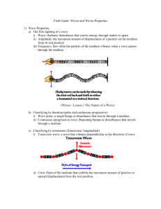 Field Guide: Waves and Waves Properties Wave Properties Our first