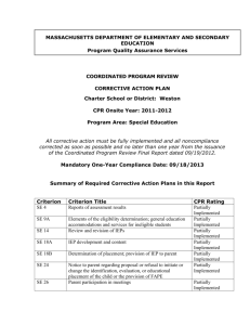 corrective action plan - Massachusetts Department of Education